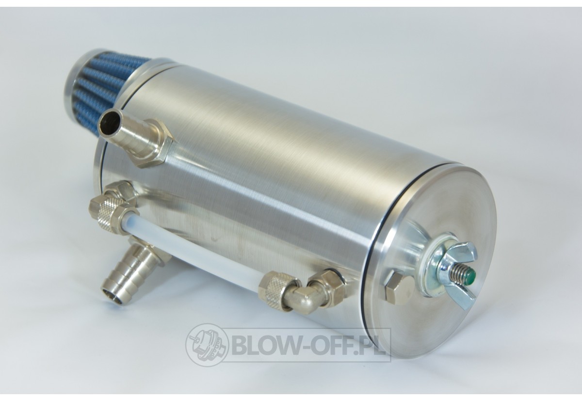 Oil catch tank with filter - silver